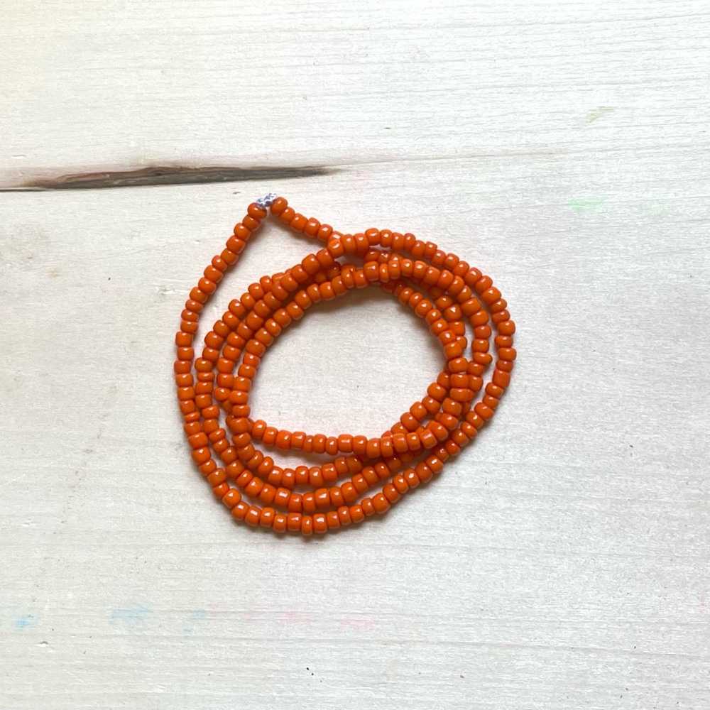 HANDMADE GLASS NECKLACE | Vintage Glass Bead Readymade Necklace in Sherbet